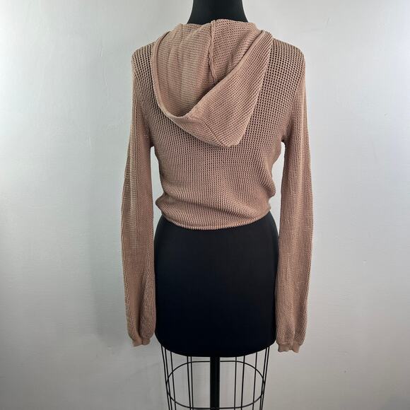 Rehab Lab Beige Sweatsuit Perforated Hooded Lace Up Poplin Pants Set L Large - Picture 6 of 16